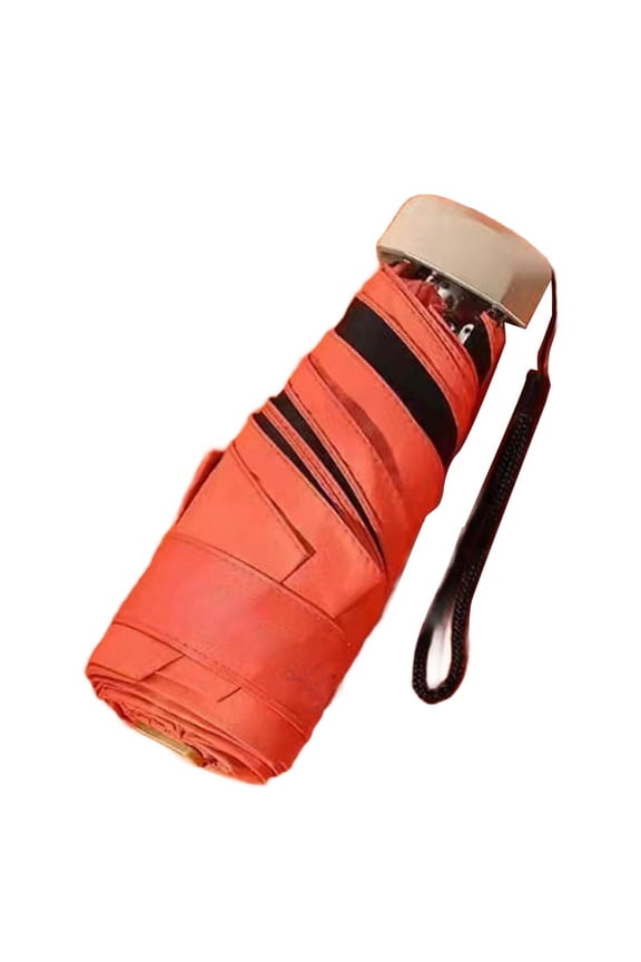 Flat Five Fold Sun Umbrella UV Ultralight Folding Black Plastic Umbrella OutdoorUV Protection Sunny and Rainy Umbrella B