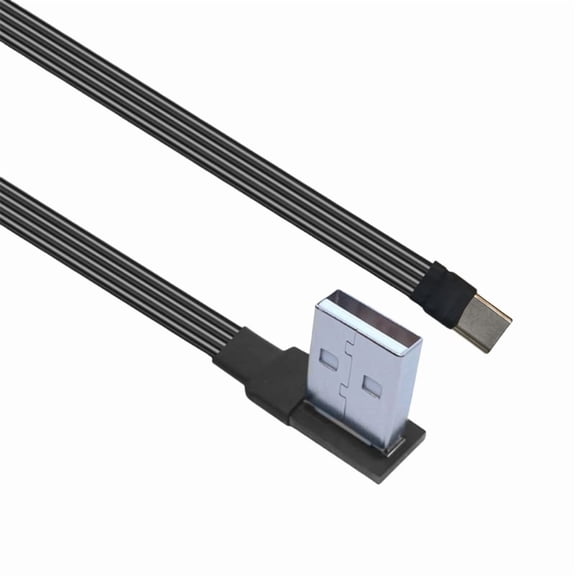 Yiran Type-C Male Straight Cable 10cm USB Right Angle Heat Shrink