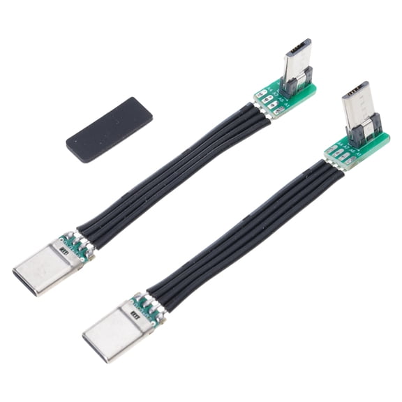 Flat Flexible Straight Up Down & Left & Right Angled 90 Degree MicroUSB to USBC Data Cable