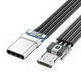 thumbnail image 1 of Flat Flexible Straight Up Down & Left & Right Angled 90 Degree MicroUSB to USBC Data Cable, 1 of 6