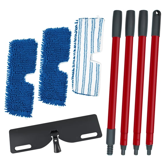 Flat Flip Mop with 3 Reusable Dual-Sided Pads and 58" Extendable Handle for Wet/Dry Floor Cleaning