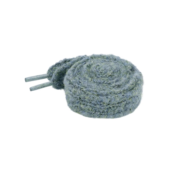 INSPIRE CHIC Flat Fluffy Colorful Mixed Color Mohair Shoelaces Widened Fashion Plush Retro Shoe Laces for Sneakers 2 Pairs Gray Blue 120cm/47.2"
