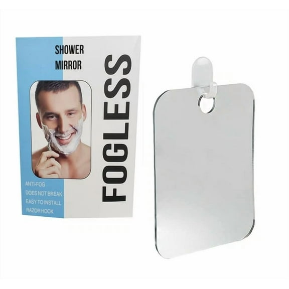 Flat Fogless Mirror With Razor Hook, Travel Sized, Anti Fog Technology