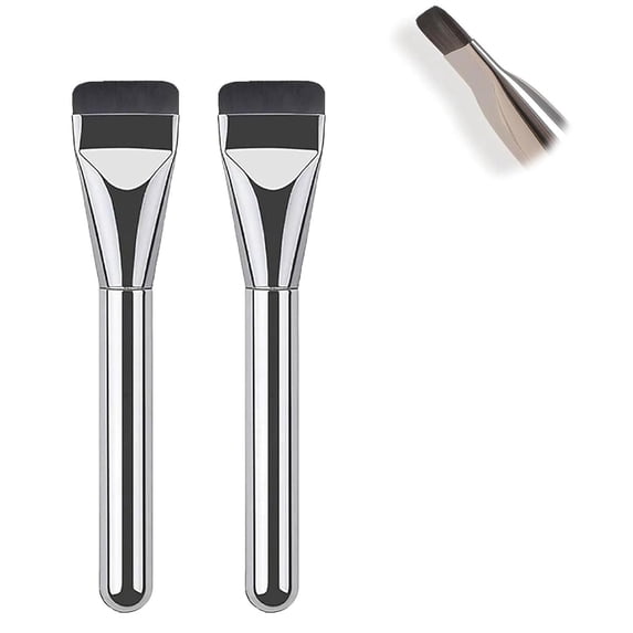 Flat Foundation Brush, Korean Makeup Brush Spatula Facial Brush for Liquid Foundation, Synthetic Face Makeup Brush Sponge for Blending Cream Setting Powder
