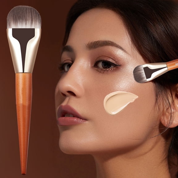 Flat Foundation Brush for Liquid Makeup,Broad Tongue Make Up Brush,Soft Dense Beauty Brushes for Face Makeup Cosmetic Application,Professional Face Brush for Blending Cream Concealer Primer