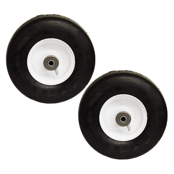 Flat Free Solid Polyurethane Tire and Wheel Assembly, Puncture Proof Replacement, 9x3.50-4, 2-Pack