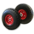 thumbnail image 1 of Flat-Free Tires 10" Durable Wagon Dolly Cart Wheels (Black Red) 2pc Set, 1 of 3
