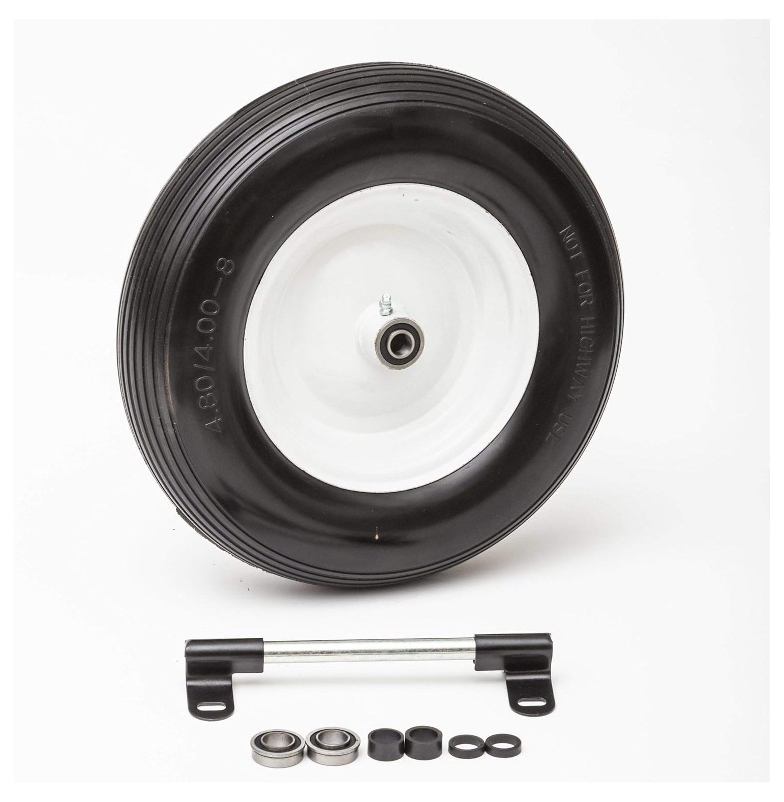 Flat Free Universal Wheelbarrow Replacement Tire and Wheel Assembly