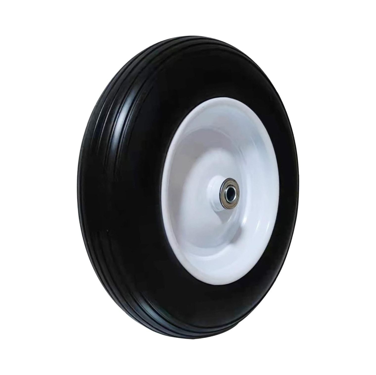 Flat Free Wheelbarrow Tire 4.006 with 3/4 & 5/8 Wheel Bearing, 36