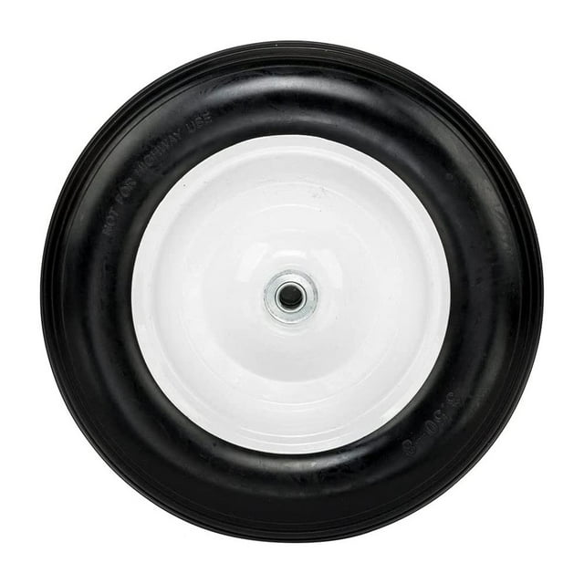 "Solid Flat Free Wheelbarrow Tires 14x3.508 with 3/4 & 5/8 Bearings, 3