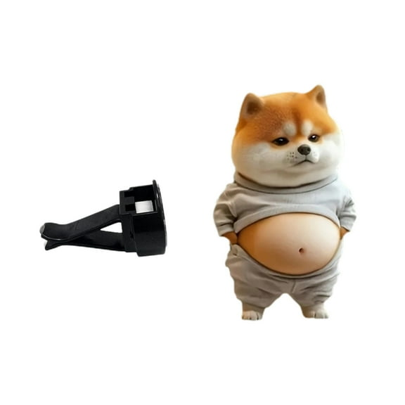 Flat Funny Shiba Dog Car Decoration ,Cute Acrylic Aromatherapy Air Vent Ornament for Interior Ambiance with Easy Clip-On Design, White, Lightweight & Durable