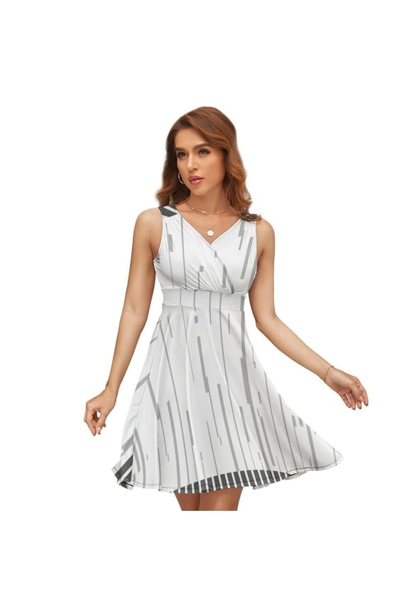 Flat Geometric Pattern Abstract Textures Dress Fashion Beach Long Dresses Female Party Printed Sundress