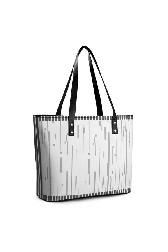 Flat Geometric Pattern Abstract Textures Woman Leather Handbags Large Tote Bag Fashion Portable Handbags With Zipper