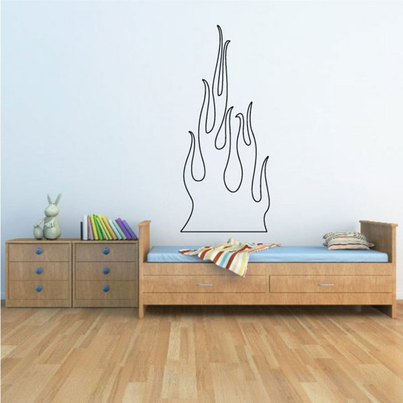Flat Ghost Flames Car Decal - Vinyl Decal - Wall Decal - CF012 - 36 Inches