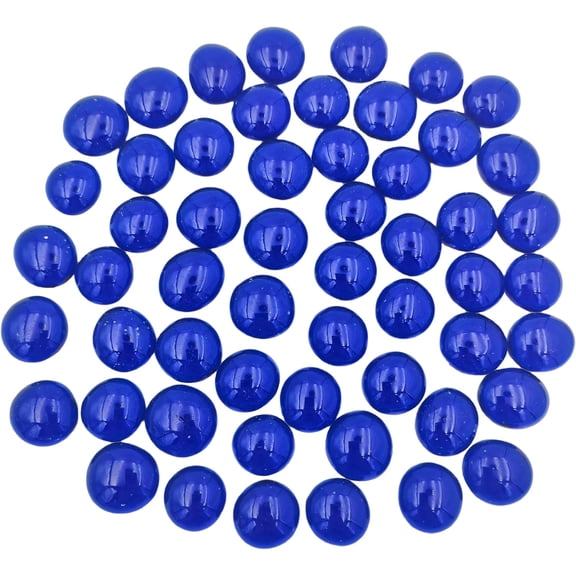 Flat Glass Gems, Glass Stones Flat Bottom Beads for Home Decorative Art Craft Vase Filler, Aquarium Floral Stones Decorative, Craft Mosaics, Garden&Table Scatter Decor (Royal Blue)
