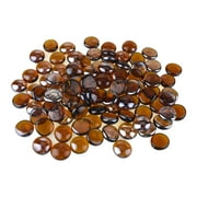 HOMEFORD Flat Glass Marble Gems, 15-Ounce, Amber