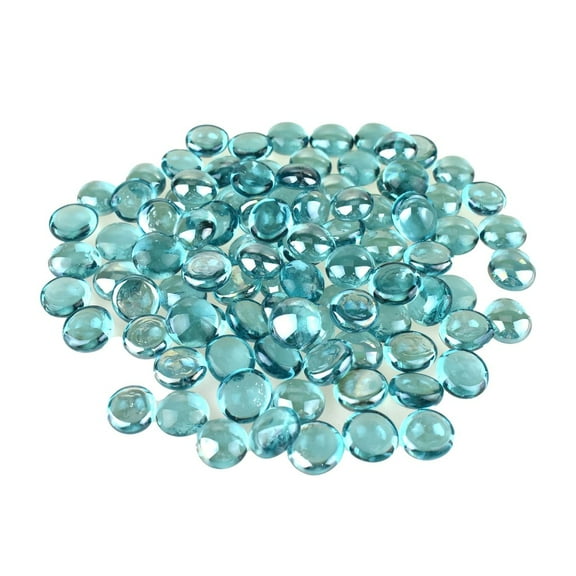 Homeford Aqua No Stone Flat Glass Marble Gems, 4.8 oz