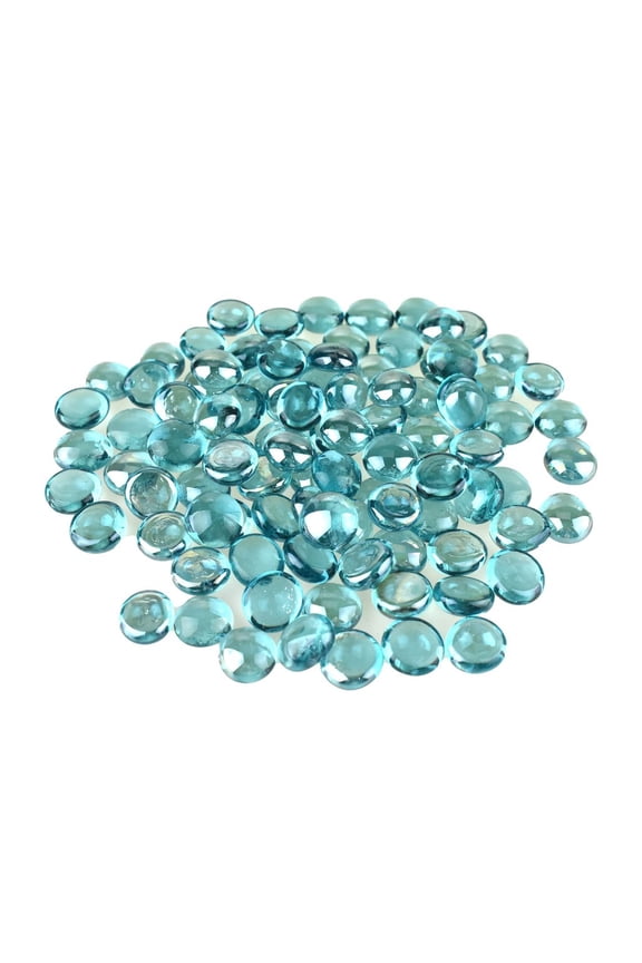 Aqua No Stone Flat Glass Marble Gems, 4.8 oz