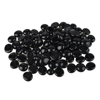 Galashield Black Flat Glass Marbles for Vases Black Stone Glass Gems Beads  Pebbles Vase Filler (1 LB, Approx. 100 PCS) 