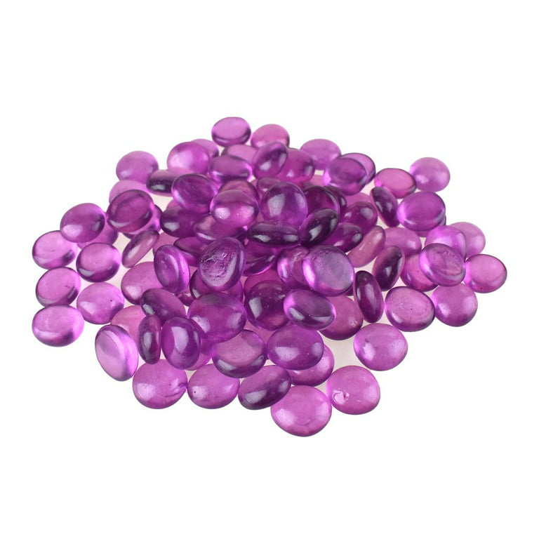 Flat Glass Marble Gems, 15-Ounce, Purple 