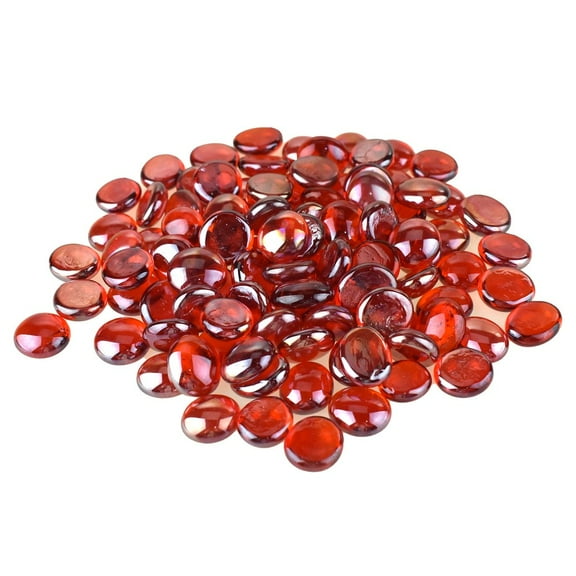 Flat Glass Marble Gems, 15-Ounce, Red