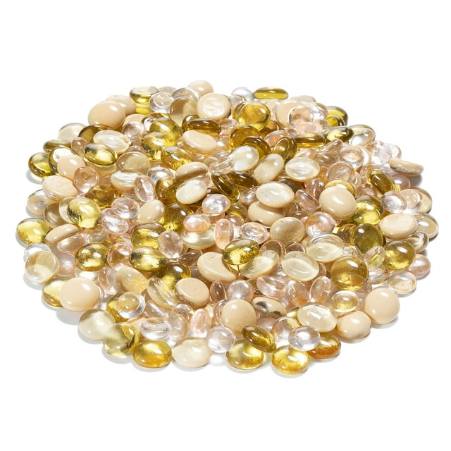 Flat Glass Marble Vase Filler 42oz Mixed Rose, Golden, and Champagne