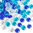 thumbnail image 1 of Flat Glass Marbles TopboutiqueFlat Gems Mixed Blue Aquarium Pebbles Decorative Vase Filler Beads Table Scatters for Table Floral Arrangements,(17-19mm,0.66lb/300g), 1 of 7