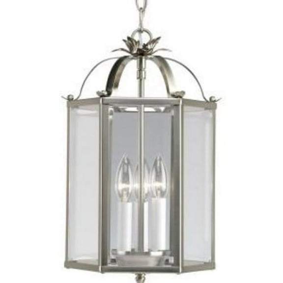 Flat Glass Three-Light Foyer Pendant