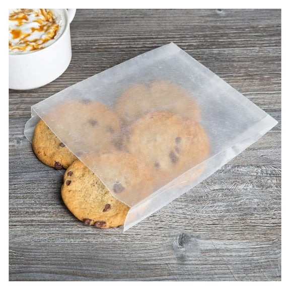 Flat Glassine Sandwich Bags 6 x 7 x 3/4. Waxed Paper Bags (200)