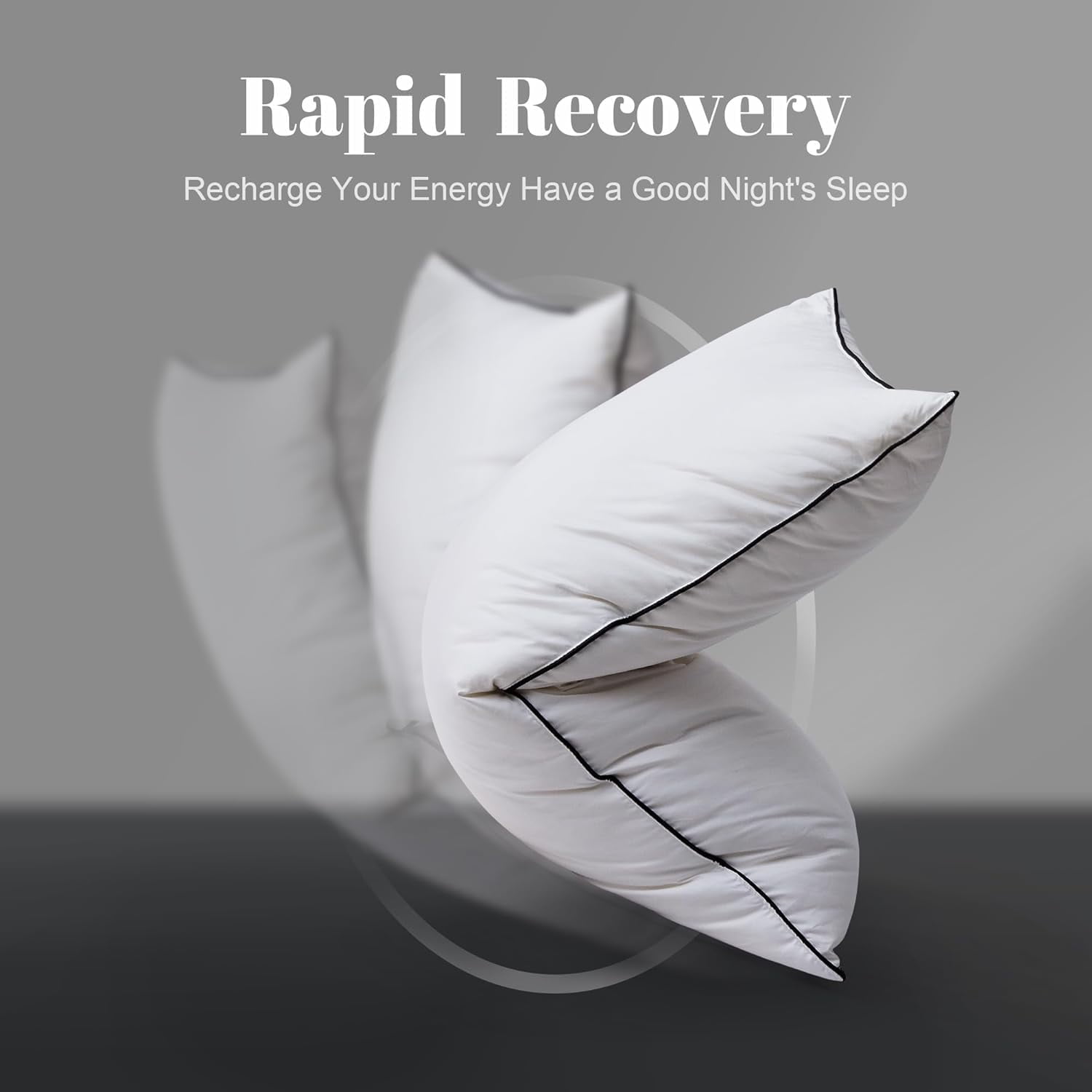 Flat Goose Feather Down Pillows for Sleeping Standard Size Set of 1