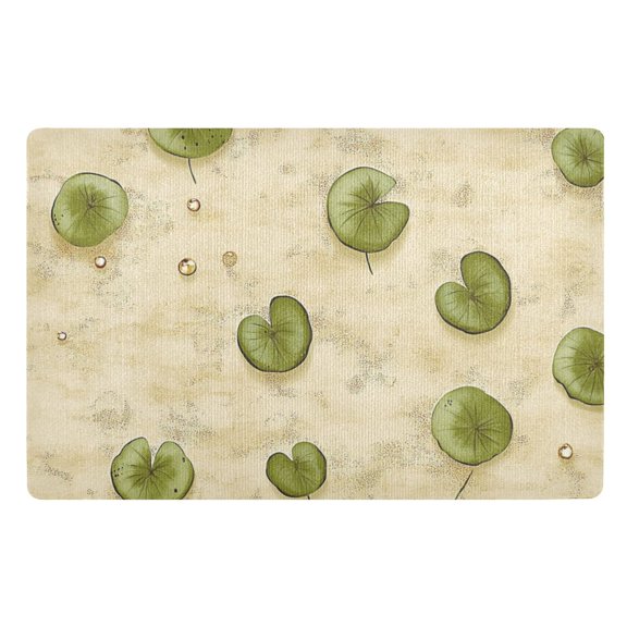 Flat Green Lotus Leaf Floor Door Mat Outdoor Indoor for Home Entrance Welcome Mats 32"x20"