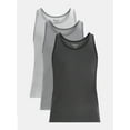 thumbnail image 1 of No Boundaries Flat Grey Basic Tank Top, 3-Pack, Men's, 1 of 8