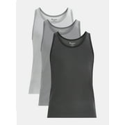 No Boundaries Flat Grey Basic Tank Top, 3-Pack, Men's