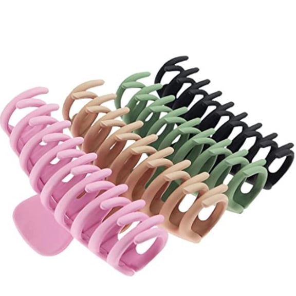 Flat Hair Claw Clips for Women Girls, French Strong Hold Hair Barrettes for Thick Thin Hair, Comfortable Curved Lay Down Claw Clips for Lying, Driving and More