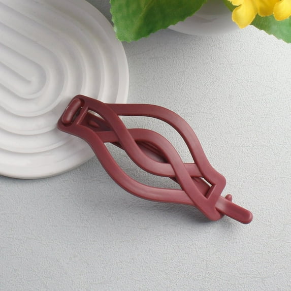 Flat Hair Clips – French Round Resin Hair Barrettes, Vintage Buckle Style for Thick or Thin Hair, 6-Color Set for Women