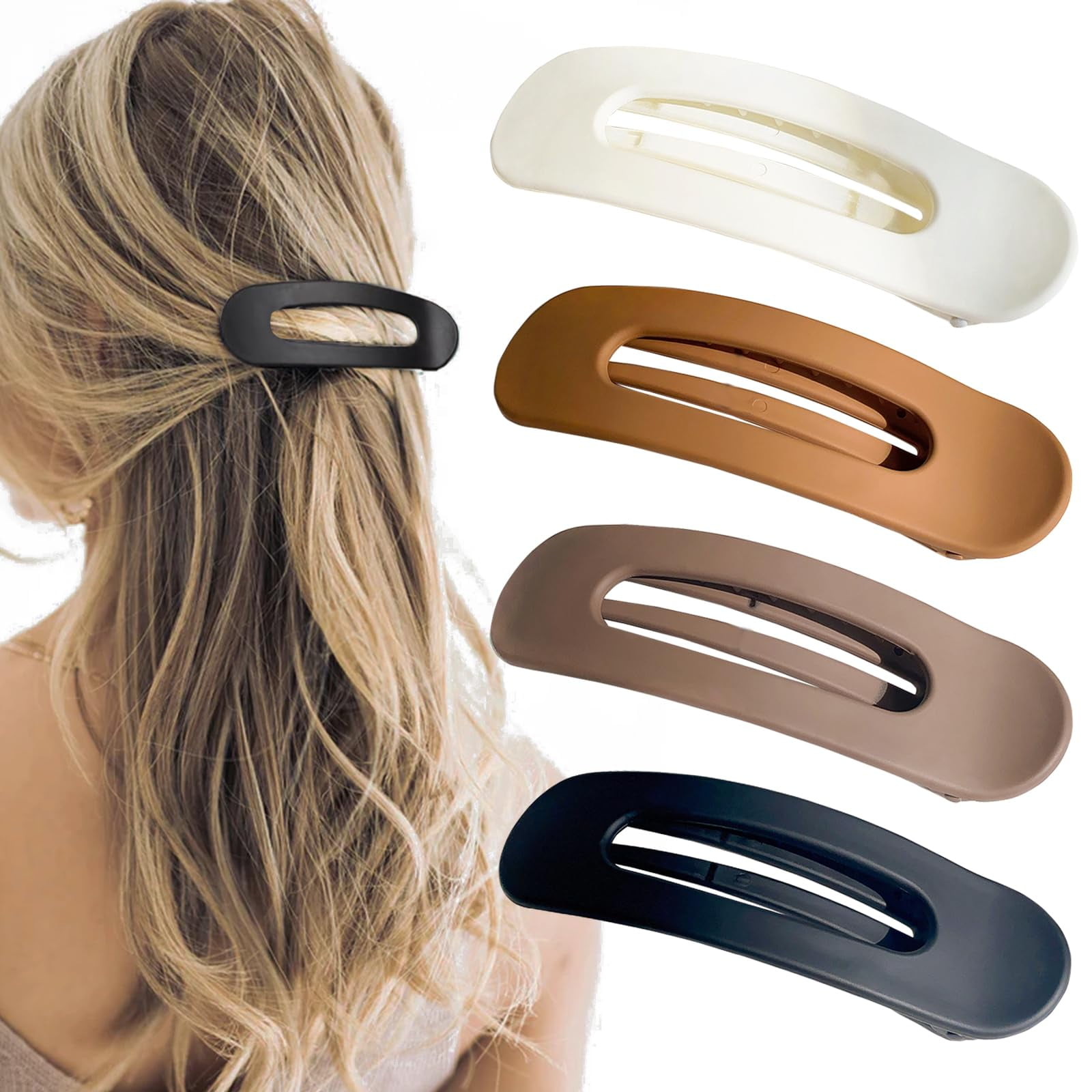 Flat Hair Clips Large Claw Clips Flat Claw Clips for Women Lay Down