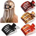 thumbnail image 1 of Flat Hair Clips for Women, Square Flat Hair Claw Clips for Thick and Thin Hair, Medium Tortoise Lay Flat Hair Clips, French Strong Hold Non-Slip Claw Clips for Daily Styling (4 Packs), 1 of 7