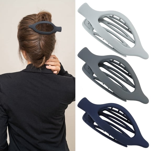 Flat Hair Clips for Thick and Thin Hai, Matte Large Alligator Clips, Duck Billed Barrettes, 3Pcs
