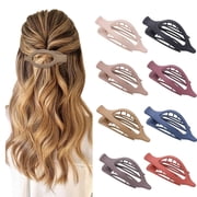 Flat Hair Clips for Thick and Thin Hair - Matte Large Alligator Clips, Duck Billed Barrettes, Neutral Hair Claw Clips for Women, 8Pcs