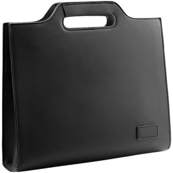 Flat Handbag, Classic Document Holder with Integrated Handle,PU Leather A4 File Bag, Thin Portfolio, Retro Minimalist Messenger Case for Business Casual