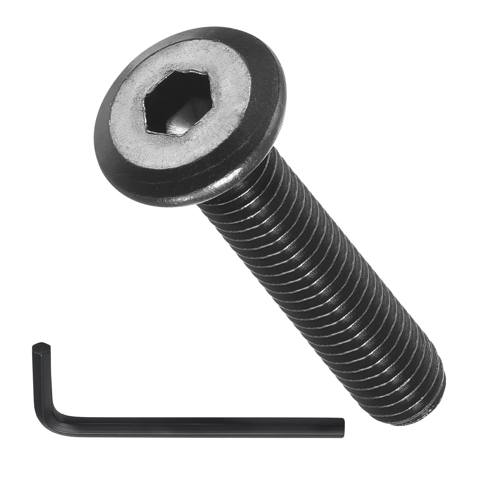 Flat Head Hex Socket Cap Screws Bolts(M6-1x30) 50Pcs, with Wrench Steel Hex Socket Furniture Bolts Countersunk Screws - for Furniture Woodworking Project, Black Tone
