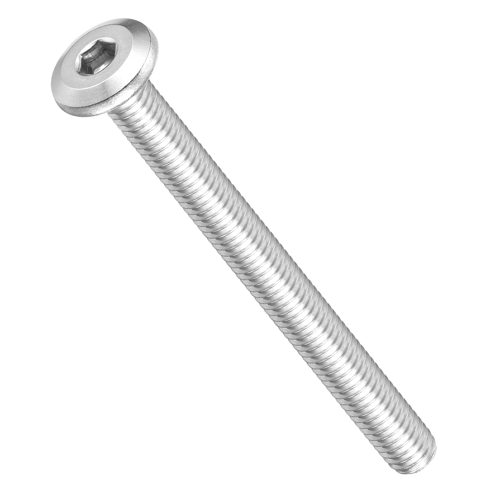 Flat Head Hex Socket Cap Screws Bolts(M6-1x65) 20Pcs, 304 Stainless Steel Hex Socket Furniture Bolts Countersunk Screws - for Furniture Woodworking Project, Silver Tone