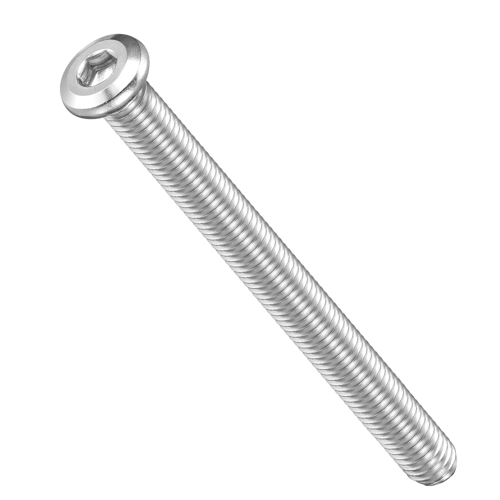 Flat Head Hex Socket Cap Screws Bolts(M8-1.25x90) 10Pcs, 304 Stainless Steel Hex Socket Furniture Bolts Countersunk Screws - for Furniture Woodworking Project, Silver Tone