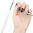 Flat Head Manicure Brush White Pole Purple Hair Light Pen Flat Pen Nail