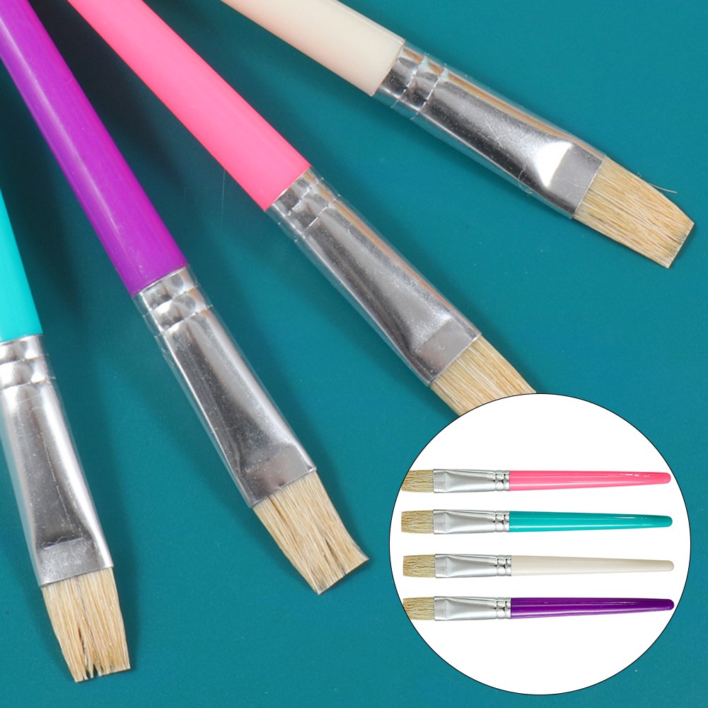 Flat Head Pig Hair Paint Brush Set Children\'s Diy Graffiti Pen Art