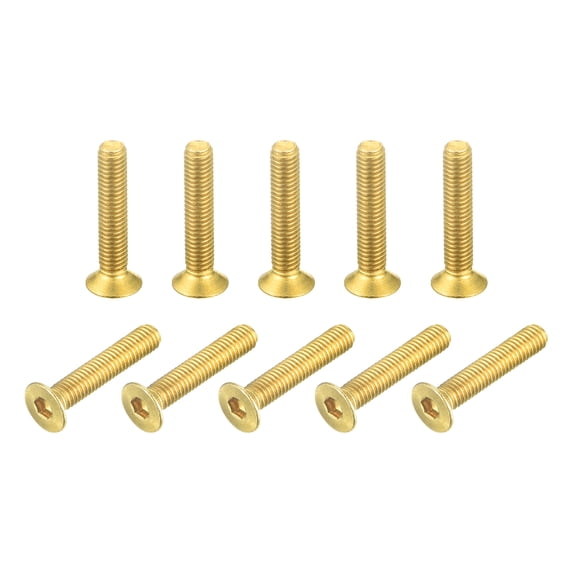 Flat Head Socket Cap Screws, M3-0.5 x 16mm Brass Inner Hex Drive Fasteners Bolts 24Pack