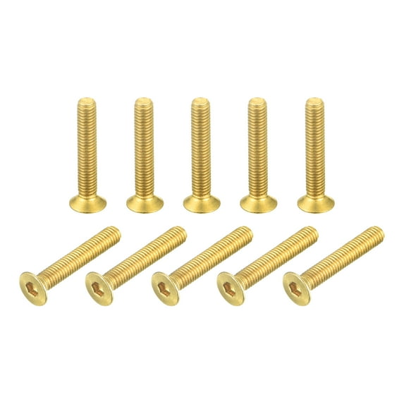 Flat Head Socket Cap Screws, M3-0.5x18mm Brass Inner Hex Drive Fasteners Bolts 12Pack