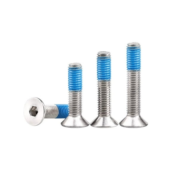 Flat Head Socket Head Screw Furniture Bolts Countersunk Connector Screws, Stainless Steel 18-8 (304), Fully Threaded,Preventing Loose Screws, pre-Applied Glue Screws, Glue Screws
