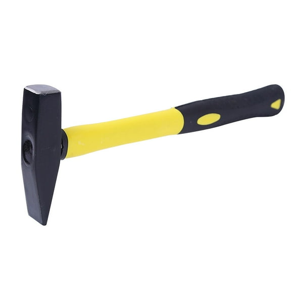 Flat Head TPR Hammer Fiber Handle Plastic Coated Bench Hammer Black Spray 45 Steel Fitter Hammer Knock Hammer (300G)