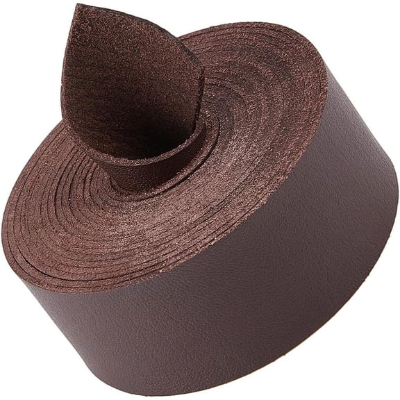 Flat Imitation Leather Cord for Pillow Decor Coconut Brown 30x1.6mm about 2.73 Yards(2.5m)/Roll